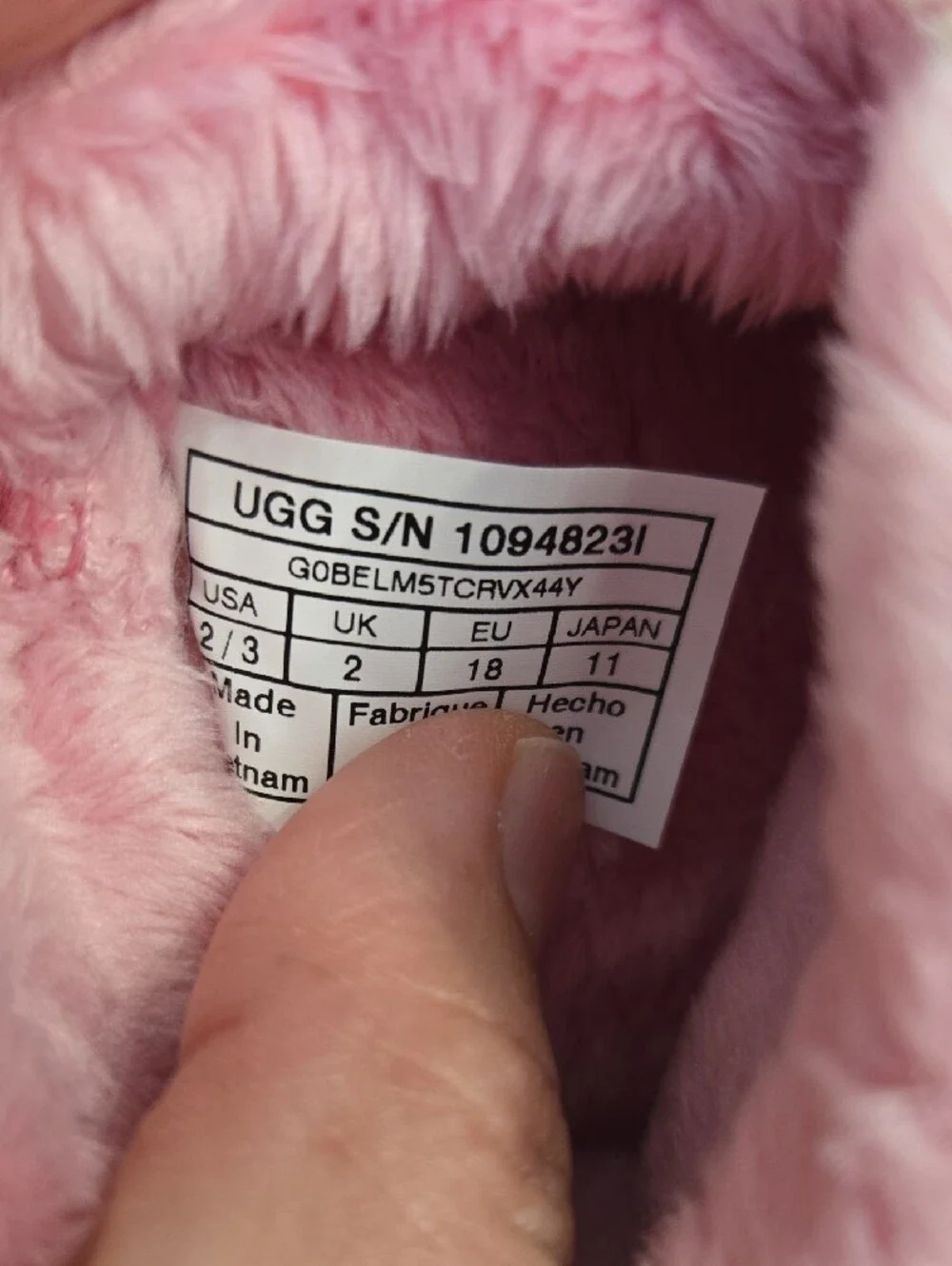 UGG Baby Pink Plush Velcro Booties